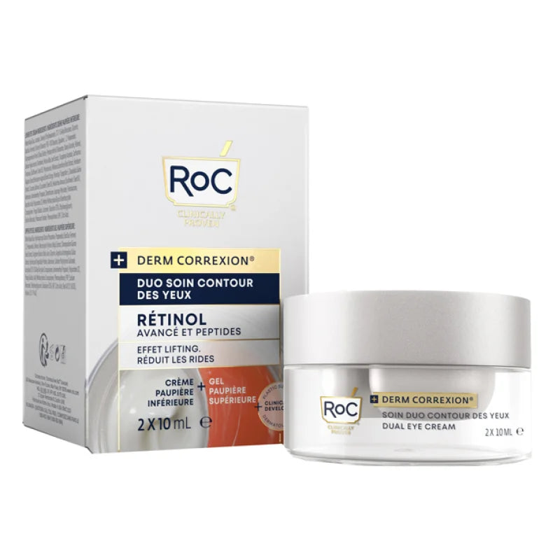 Roc Derm Correxion Dual Eye Cream - Contorno occhi liftante anti-rughe - 2 x 10 ml