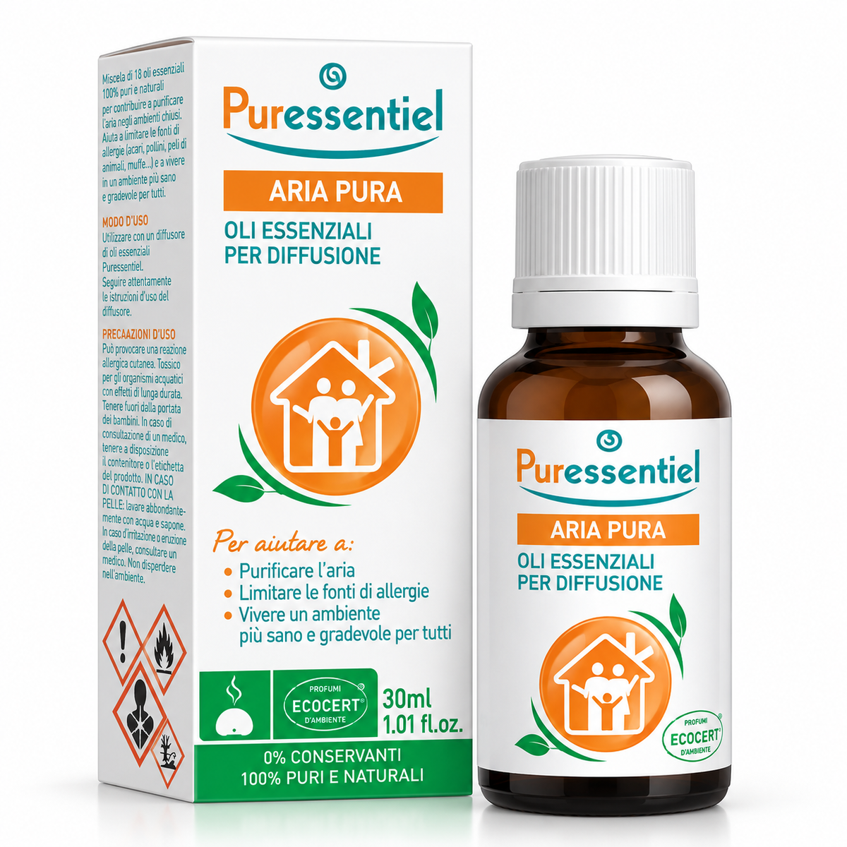 PURESSENTIEL- Miscela Aria Pura Ecocert 30 ml Oli Essenziali per Diffusione