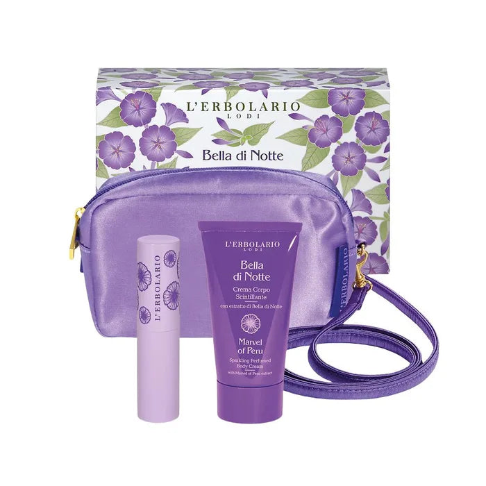 BELLA DI NOTTE MINI BEAUTY BAG CON CREMA CORPO E PROFUMO SOLIDO