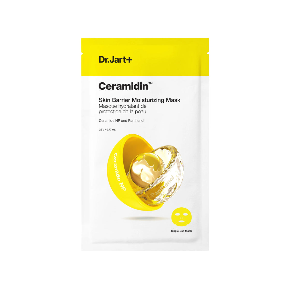 Dr.Jart+ Ceramidin - Skin Barrier Moisturising Mask Maschera Viso Idratante in Tessuto, 1 maschera