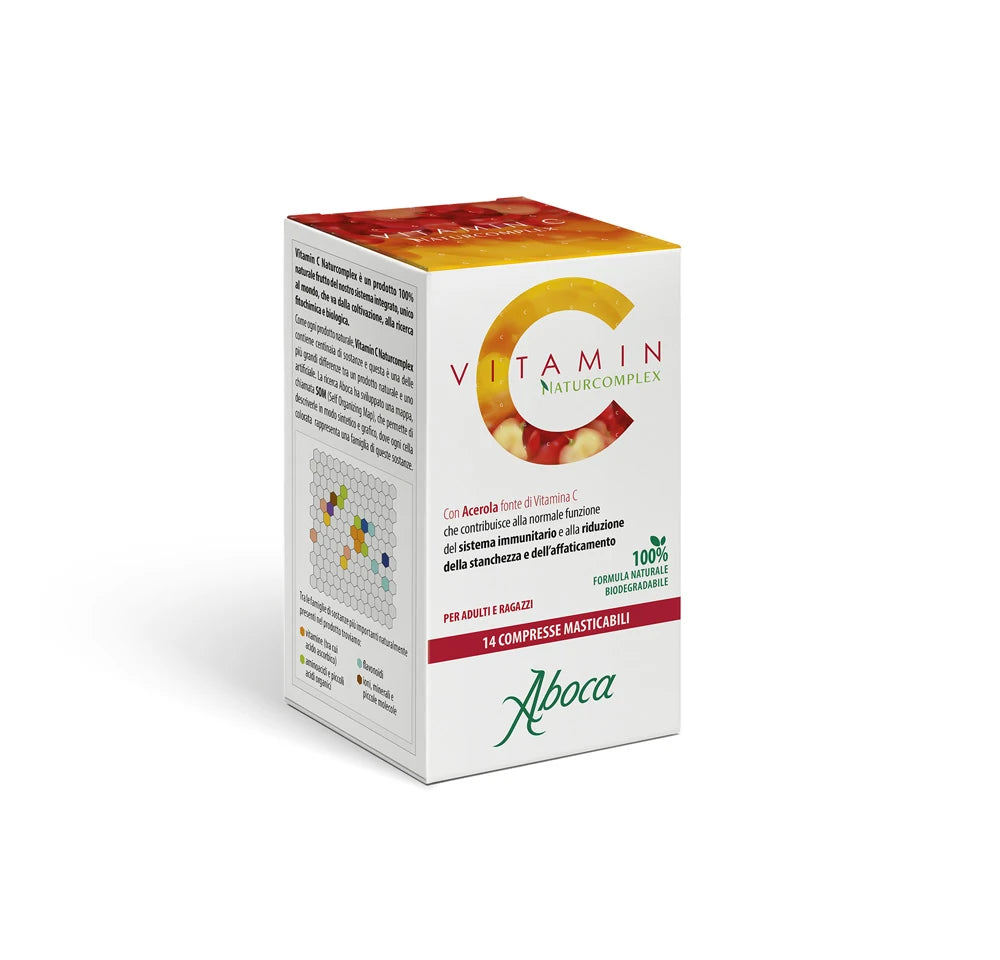 Aboca Vitamin C Naturcomplex Integratore Difese Immunitarie Tono e Memoria, 14 Compresse