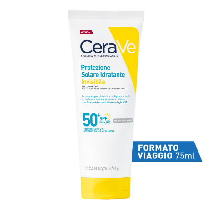 Cerave - Protezione Solare Idratante Invisibile Viso E Corpo SPF50+ Per Pelli Da Normali A Secche 75 ml
