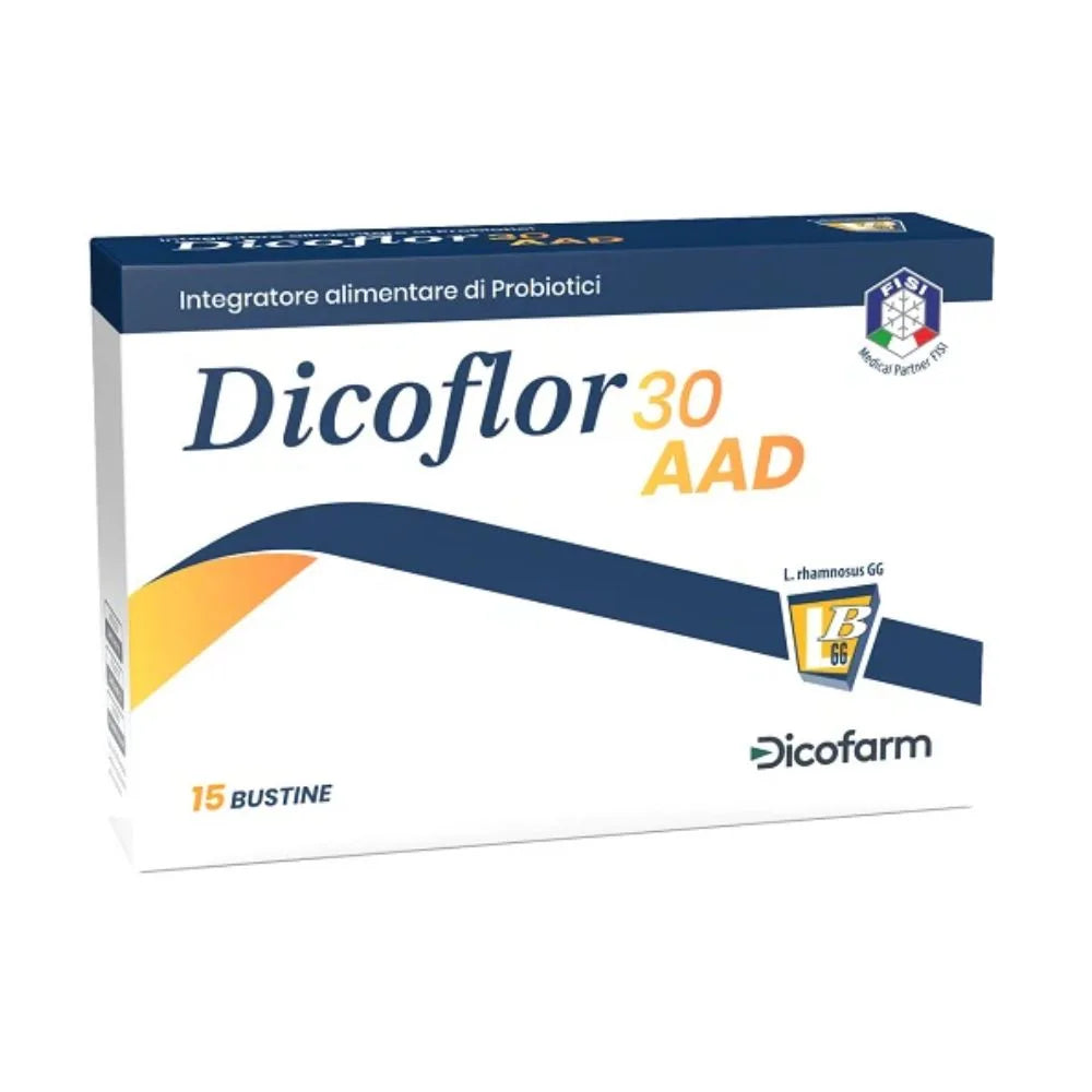 Dicofarm Dicoflor - 30 AAD Integratore alimentare di probiotici, 15 bustine
