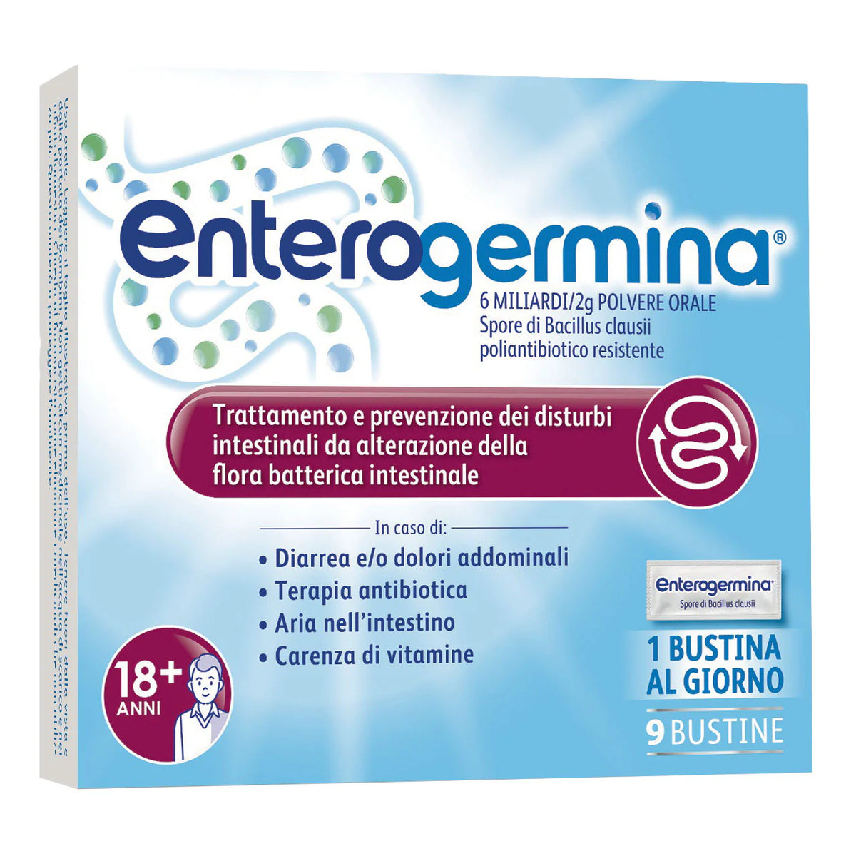 Enterogermina 6 Miliardi | Bacillus Clausii | 9 Bustine Orosolubili