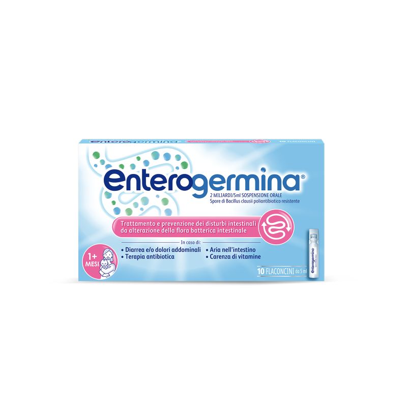 Enterogermina 2 Miliardi/5 ml Sospensione Orale - Fermenti Lattici E Probiotici Per I Disturbi Intestinali 10 Fiale