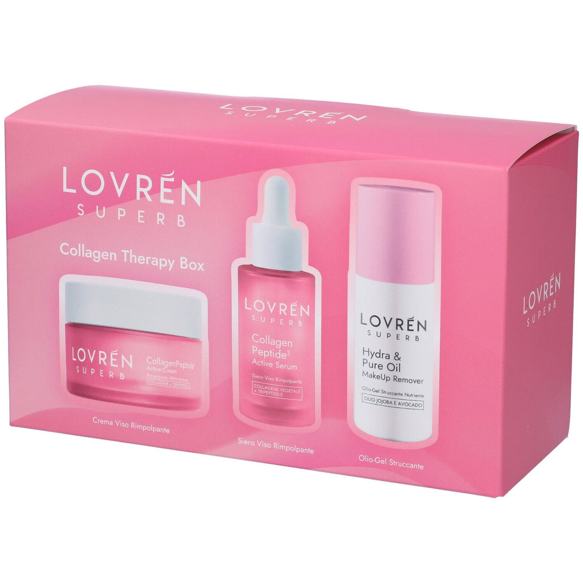 Lovrén Cofanetto Regalo Collagen Therapy Box Crema Viso + Siero Viso + Olio-Gel Struccante