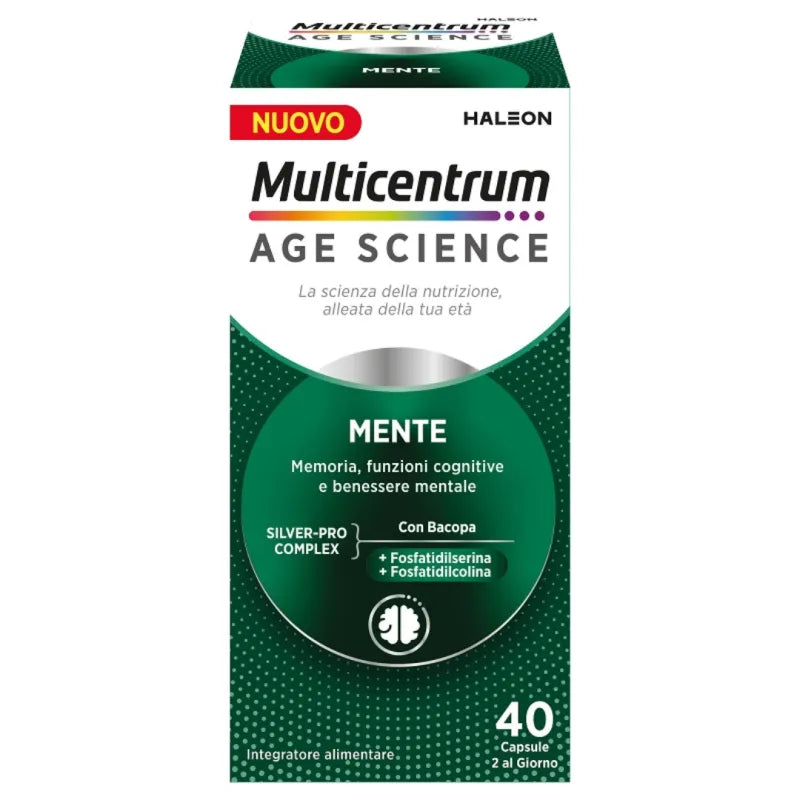 Multicentrum Age Science Mente Integratore per la Memoria 40 Capsule