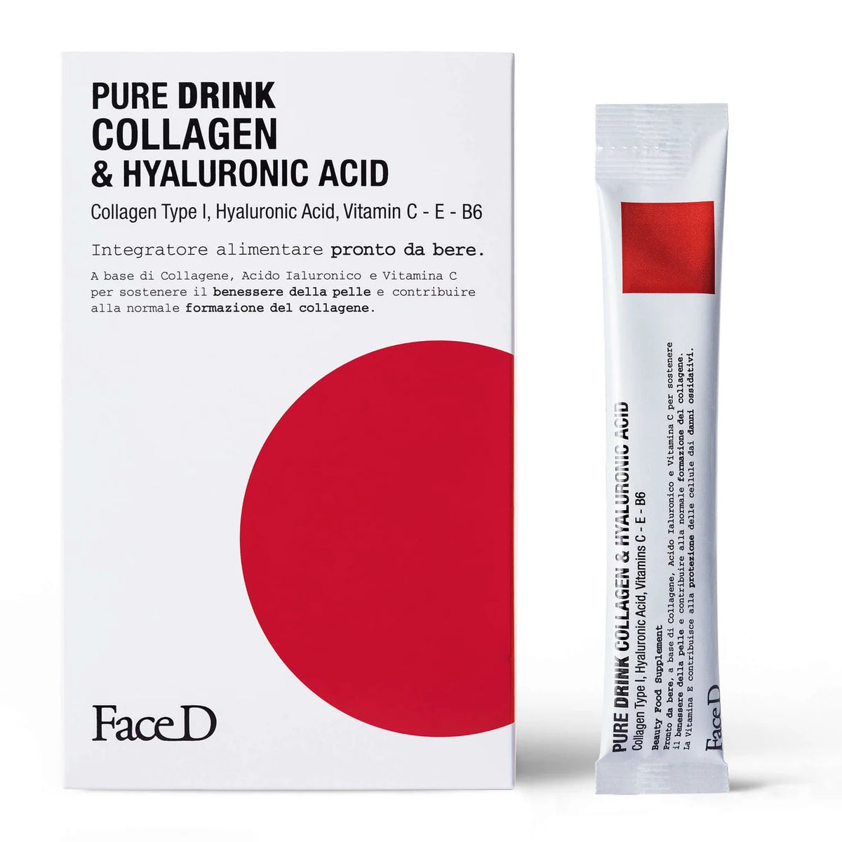 INTEGRATORE PURE DRINK COLLAGENE E ACIDO IALURONICO FaceD