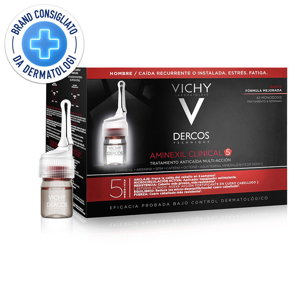 VICHY - Dercos Aminexil Trattamento Anticaduta Uomo 42 Fiale 42x6ml