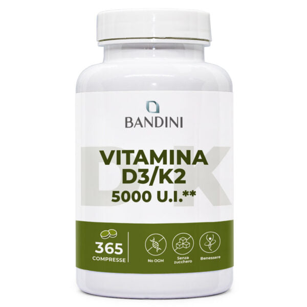 BANDINI Vitamina D3 5000 UI + K2 – 365 compresse